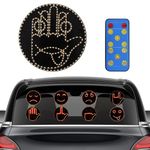 4 Emojis and 4 Gestures Middle Finger Car Light with Remote, Road Rage LED Sign for Car, Ideal Gifted Car Accessories, Fun Car Gadgets for Men and Women