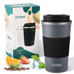 KETIEE Travel Coffee Mug Spill Proof 17oz, Insulated Coffee Mug to Go, Coffee Tumbler, Reusable Coffee Cups with Seal Lid, Vacuum Stainless Steel Coffee Travel Mugs for Hot/Ice Coffee Tea