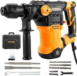 VEVOR 1-1/4 Inch SDS-Plus Rotary Hammer Drill, 13 Amp Corded Drills, Heavy Duty Chipping Hammers w/Vibration Control & Safety Clutch, Electric Demolition Hammers Variable Speed, Power Tool For Concret