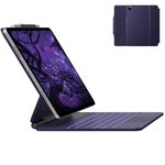 typecase Edge Magic Style Keyboard for iPad Air 13 (M2) 2024 & iPad Pro 12.9 Inch(6th/5th/4th/3rdGen)Click Anywhere Trackpad,11-Color Backlit,Centilever Design,Magnetic Keyboard case-Midnight Amethyst