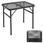 Odoland Portable Camping Table Ultralight Aluminum Folding Picnic Table Small Camp Table for Beach Hiking Backpacking Outdoor Indoor Picnic RV BBQ Black