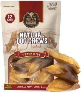 Bully Bunches Full Premium Cow Ears for Dogs, Free Range & Oven Baked, High in Protein & Safe for All Breeds. (12 Pack)