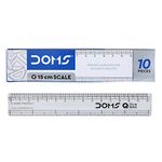 Doms Q Series 15cm Transparent Scale | Precise Marking For Accurate Results | Durable & Strong Plastic Prevents Breakage | Pack of 10 Pieces