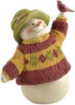 Snowman Holding Bird Christmas Decorations Indoor and Outdoor - 4.33 Inch Mini Snowman Figurines Resin, Lovely Winter Decorations for Home, Snowman Gifts for Women, Friends
