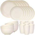 Quatish 24 Piece Plastic Plates and