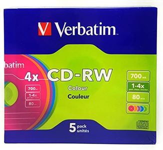 Verbatim CD-RW 700MB 5Pk Colour Slim Case 2x-4x