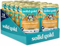 Solid Gold Dog Food Topper - 12 Pack Protein Shreds Wet Dog Food Topper w/Chicken & Carrots - High Protein Meal Toppers for Dogs to Support Muscle Growth and Overall Immunity