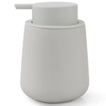 Bosilunlife Soap Dispenser Bathroom - Beige Grey Ceramic Soap Dispenser Lotion Pump Dish Soap Dispenser for Kitchen 12oz Refillable Liquid Hand Soap Dispenser for Bathroom (Rubber Paint)