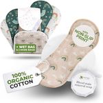 Non-Slip Reusable Period Pads for Teen Girls (S+M, 6-Pack); High-Temp Washable Organic Cotton Cloth Pad; Reliable, Non-Irritating, Soft Reusable Pads Menstrual for Secure & Comfortable First Period