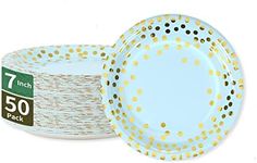 CENLBJ Blue & Gold Dots Party Paper