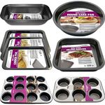 Set of 8 Non Stick Baking Tray Pan Set - Muffin Oven Roasting Bakeware Roast New | Muffin Tray, Oven Tray, Cake Pan, Loaf Pan | Non Stick Coating for Easy Cooking and Clean Up