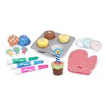 Melissa & Doug Bake and Decorate Wooden Cupcake Play Food Set