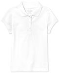 The Children's Place Girls' Short Sleeve Pique Polo, White Single, Small