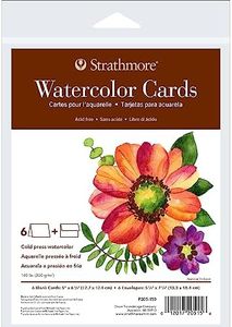 Strathmore 400 Series Watercolor Cards, Cold Press, 5x6.875 inches, 6 Pack, Envelopes Included - Custom Greeting Cards for Weddings, Events, Birthdays