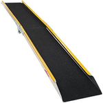 Ruedamann 1 PC 6'L × 9.8" W Folding Aluminum Loading Ramp, 600 lbs Capacity, Portable ATV UTV Ramp, Truck Ramp with Non-Slip Surface, Use with Pickup Dirt Bikes,Trailers,Lawn Mowers,Snow Blowers