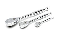 SATA ST13975 3 Pieces 120XP 1/4", 3/8" and 1/2" Ratchet Set, Silver