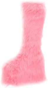 Ellie Shoes Women's 500-fuzz Chelsea Boot, Pink, 8 US/8 M US