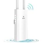 Outdoor WiFi Extender High Power Outdoor Access Point with PoE, 5G 2.4G Dual Band 1200Mbps Outdoor WiFi Range Extender Long Range Outdoor WiFi Repeater Signal Booster with Gigabit Port, Waterproof