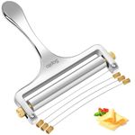 Sopito Cheese Slicer Stainless Steel Wire Cheese Slicer With 3 Extra Wires Great for Cheddar, Gruyere, Raclette, Mozzarella Cheese Block, Adjustable Thickness - Wire Cheese Slicer