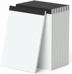 AILZFEI Graph Paper 8.5 x 11 Grid Paper Pad Quad Ruled, 12 Pack, 30 Sheets per Pad, White, 4x4 (4 Squares per inch), Easy-Tear Perforations, 8.5"x11" Quad Ruled Grid Paper Pad