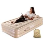 Robustt Portable Air Mattress with Built-in Pump (190 x 100 x 40 cms)| Double Layer Inflatable Bed for Home, Camping & Guest Use | Ultra-Comfortable Waterproof Airbed