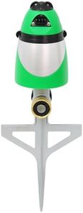 RESTMO Unique Design 2-Pattern Pulsating Sprinkler with Zinc Alloy Spike Base, Heavy Duty Lawn Sprinkler for Garden, Plants, Flower Beds & Large Yard Watering, Adjustable Tabs for Flexible Coverage