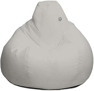 rucomfy Beanbags Extra Large Classic Outdoor Adult Bean Bag Chair. Home or Garden Seating Patio Furniture. Arrives Filled. Water & UV Resistant. Machine Washable - 70 x 110cm (Platinum Grey)
