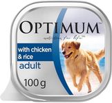 OPTIMUM DOG Chicken and Rice Adult Wet Dog Food Tray, 100g (Pack of 12)