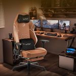 Dr Luxur Stallion Ergonomic Gaming Chair For Home Office And Study- For Work From Home With Magnetic Neck Pillow,Lumbar Pillow,4-D Armrest,Footrest(Stallion Leatherette),Black