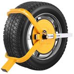 Taylor & Brown Wheel Clamp Heavy Duty Anti-Theft Lock Device for Small-Wheeled Cars Caravans Trailers Motorhome Car Van with 13" to 15" Wheels, Yellow