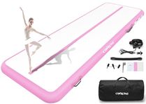 Tumble Track Mats for Gymnastics, Kids Air Gymnastics Mats for Tumbling Thick Inflatable Gymnastics Tumbling Track Mat 6.6/10/13/16.4/20ft Training Tumbling Mat with Electric Pump for Home/Water Fun