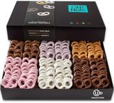 Chocolate Covered Pretzels Gift baskets, 100 + Mini Pretzels of 6 Assorted Flavors | Yogurt, Milk & Dark Chocolate for Birthday, Anniversary, Corporate Tray, Men & Women by Oh Nuts