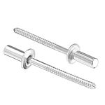 uxcell Blind Rivets, 304 Stainless Steel Pull Rivets Core Decoration Rivets 4mm Diameter 11mm Grip Length Close End Silver Tone, 25pcs