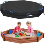 SIRUITON Octagon Sandbox Cover, 420D Oxford Cloth Waterproof, Windproof and Dustproof, Waist with Adjustable Buckle for Stability, Protect Sandbox Sand and Toys(Only Cover,84" X 78" X 9")