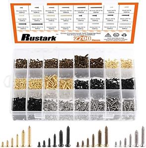 Rustark 2200Pcs M2 M2.6 Flat Head Phillips Cross Small Wood Screws Tapping Screws Electronic Screws Assortment Kit 5mm 6mm 8mm 10mm 12mm 16mm Tapping Screws Small Metric Micro Screw Set