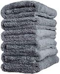 Kingsheep Edgeless Microfiber Towel Car Drying Wash Buffing 6 Pack 16"x16" Ultra Plush 450gsm Detailing Cloth Towel (Grey)