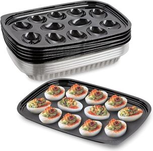 MT Products Clear Plastic Deviled Egg Containers with Lid 10.2" x 7.4" x 1" - Bulk Deviled Platter fits 12 Egg Halves - Case of 328