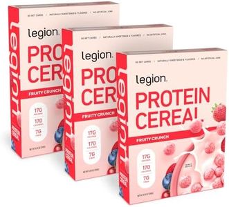LEGION Protein Cereal, 17g Protein, 7g Fiber, 170 Calories, 3 Pack Fruity Crunch