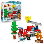 LEGO DUPLO Town Fire Truck with Hose and Firefighter Emergency Rescue Vehicle Toy - 10473