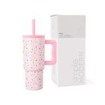 Simple Modern Kids 24 oz Tumbler with Handle and Silicone Straw Lid | Spill Proof and Leak Resistant | Reusable Stainless Steel Bottle | Gift for Kids Boys Girls | Trek Collection | Confetti