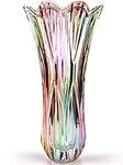 Flower Vase Large Size11.8 inch Phoenix Tail Shape Thickened Crystal Glass for Home Decor, Wedding or Gift