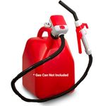 TERA PUMP TRFA02-MTX Fuel Transfer Pump (2.5 GPM), 4-AA Battery Powered Gas Can Pump, Flow Control Nozzle with Squeeze Trigger Handle for E85 E15 Gas Diesel - Extended 4.1ft Hose