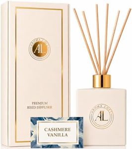 Aroma Loft White Reed Diffusers Sticks in Oil Set with Cashmere Vanilla Scent | Long-Lasting Reed Diffusers for Home, Office, Bathroom, & Bedroom Decor Fragrance Diffuser | White Diffuser | (5 oz)