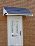 Cosgrove Lean-To Door Canopy from UK Canopies - Made from UV-Stabilised Polymers for minimal maintenance (216cm, Grey)