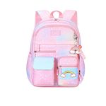 DAMAIYIYI Girls Backpack Kawaii 17 Inch Cute Girls' School Bag Youth Girls Multi Functional Backpack Pink (Pink)