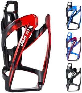 West Biking Bike Water Bottle Holder Ultra-Light Durable PC Bicycle Bottle Cages with Screws Tool, Easy Installation Bike Cup Holder for Road MTB Bikes Outdoor Cycling (Black red)