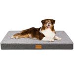 Patas Lague Orthopedic Dog Bed for Medium Dogs 91x61cm, Egg Crate Foam Medium Dog Beds with Removable Washable Cover,Waterproof Pet Bed Mat, Grey