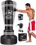 Freestanding Punching Bag with Boxing Gloves and Electric Air Pump - 69” Punching Bag with Stand Adult, Women Men Standing Boxing Bag Inflatable Kickboxing Bag