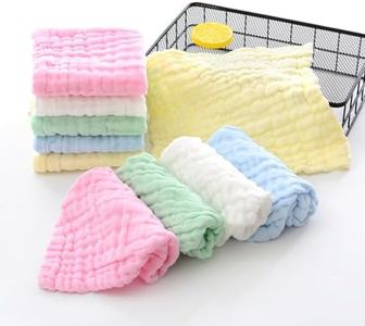 10 Pack Baby Muslin Washcloths Baby Bath Wipes,Natural Soft Cotton Baby Washcloths,Baby Wet Wipes for Sensitive Skin,Face,Bathing（12x12 in