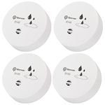 Geevon 4 Pack Water Leak Detectors, 100dB Water Sensor Alarm Flood Detection Water Alarms for Basements, Bathrooms, Laundry Rooms, Kitchens, Garages, and Attics, Battery-Operated (Battery Included)